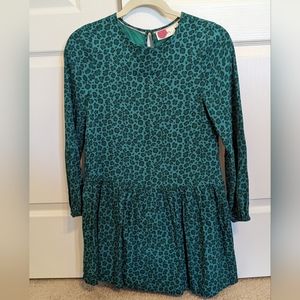 Mini Boden Emerald green leopard print dress